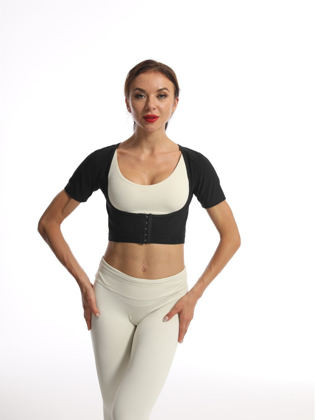 New Style Buttoned Compression Sweat-Enhancing Vest, Posture-Correcting Shapewear, Fitness Back-Enhancing Tank Top With Long Sleeves