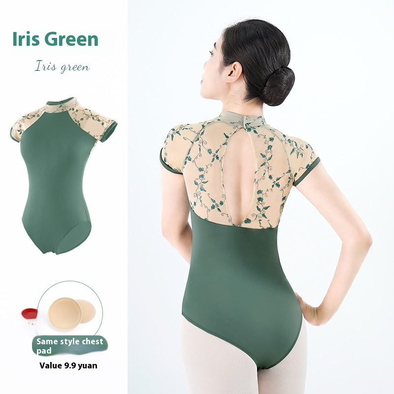 New Shapewear Stand Collar Short Sleeve Female Ballet Practice Clothes