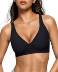 Women’s Deep V Wireless Push-Up Bra – Seamless T-Shirt Bra for Comfortable Everyday Support