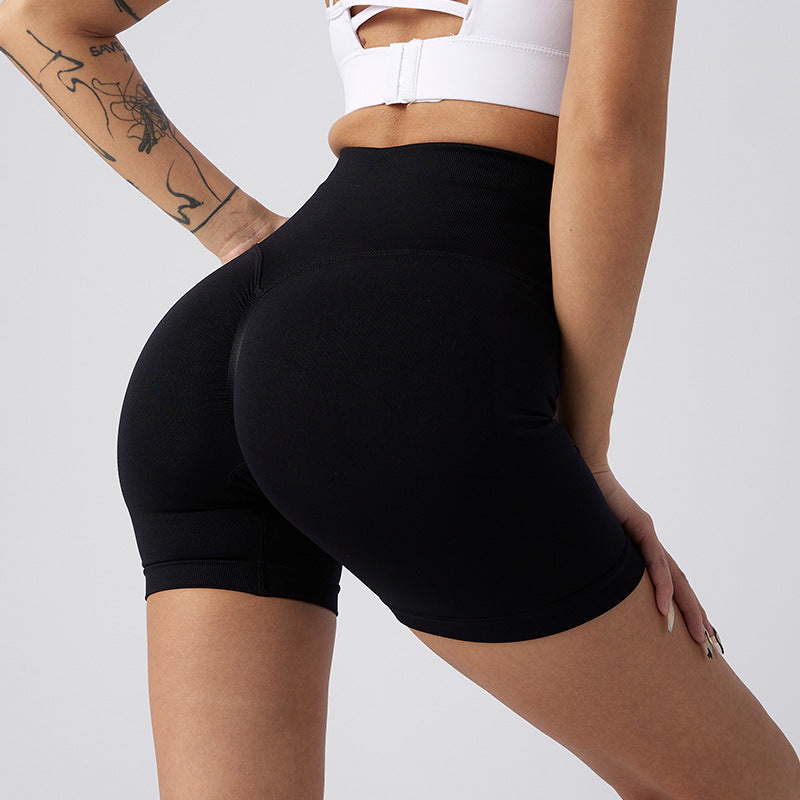 Summer New High-Waisted Butt-Lifting Fitness Pants For Women, Sports Tummy Control Cycling Leggings, Peach Butt Yoga Shorts