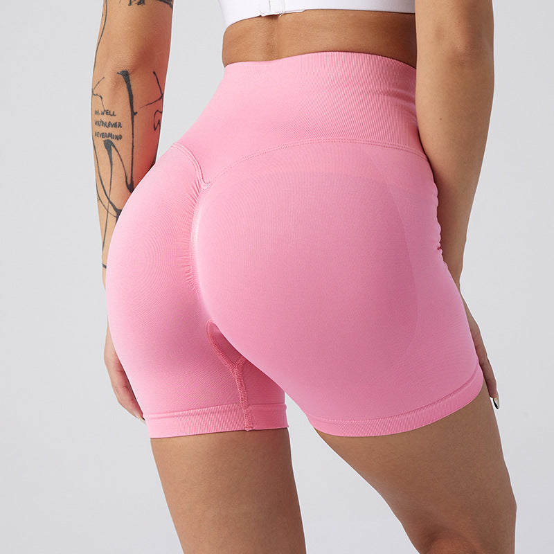 Summer New High-Waisted Butt-Lifting Fitness Pants For Women, Sports Tummy Control Cycling Leggings, Peach Butt Yoga Shorts