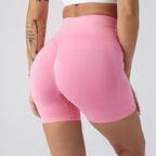 Summer New High-Waisted Butt-Lifting Fitness Pants For Women, Sports Tummy Control Cycling Leggings, Peach Butt Yoga Shorts