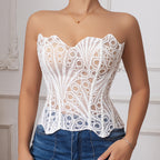 Irregular Lace Shapewear Top For Women