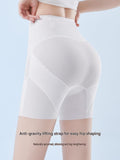 High-waist Tummy Control Pants For Women, Summer Ice Silk Thin Style, Seamless Shaping Underwear With Herringbone Design, Anti-exposure, Butt-lifting, Body-sculpting Leggings