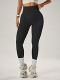 Women Seamless Yoga Leggings High Waist Tummy Control Ribbed Workout Pants Butt Lifting Gym Running Athletic Leggings