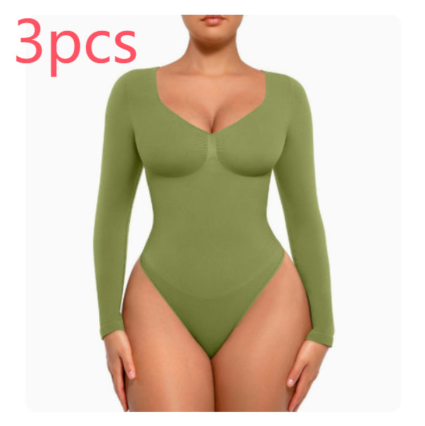Plus Size Postpartum Hip Lifting Seamless Shapewear 2pcs