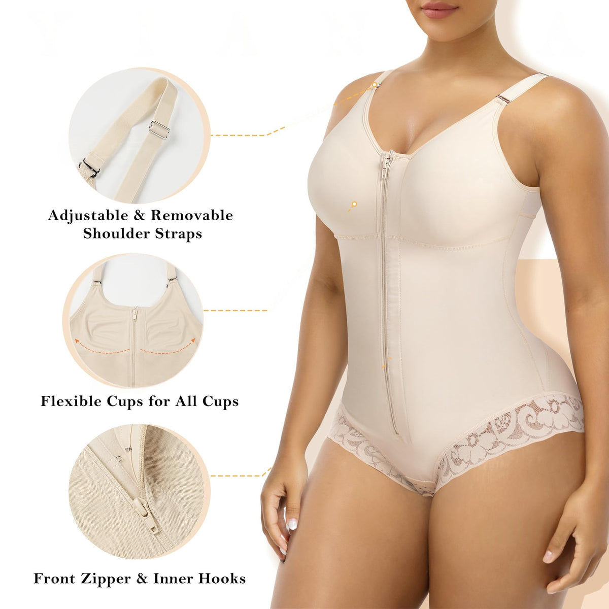 Enhanced Compression Slimming One-piece Bodysuit Plus Size