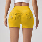 V-Waist Seamless Workout Shorts for Women – Butt Lifting Yoga & Running Shorts with Pockets
